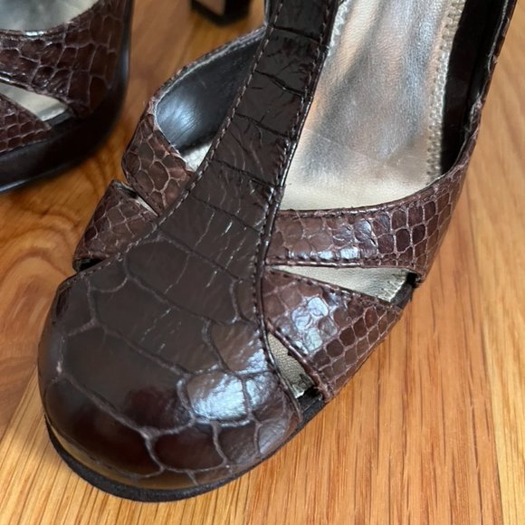 Vintage Calvin Klein Jeckel Boa Print Heeled Mary Jane Sandal - Picture 3 of 15